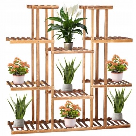 WOODEN FLOWER STAND ​-1set/brown box-3sets/ctn122x29x29cm