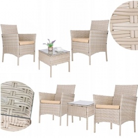 GARDEN FURNITURE SET, TABLE SET, TECHNORATTAN CHAIRS FOR TERRACE, BALCONY